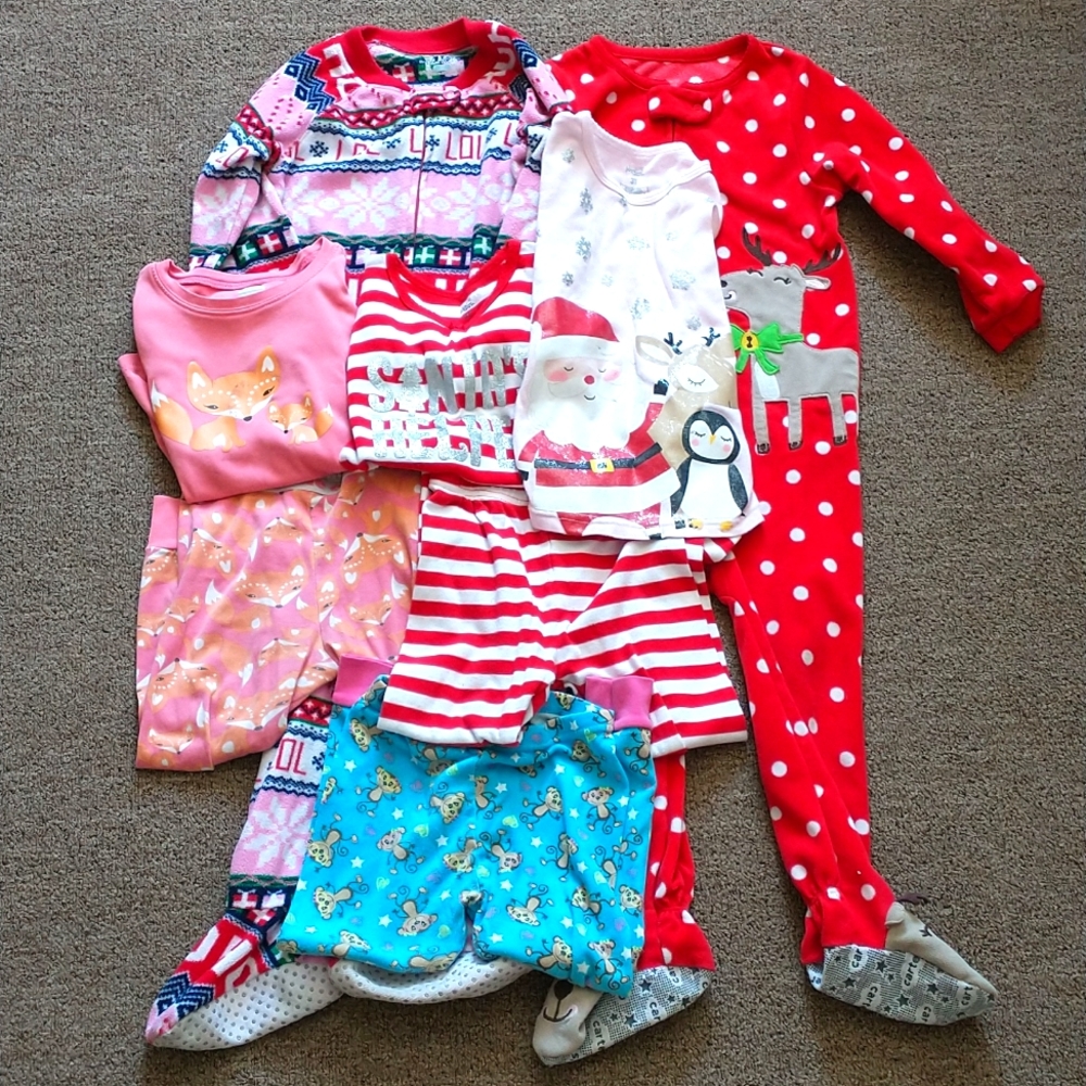 3T Girl Assorted Fall/Winter Pajama 8 Piece Bundle